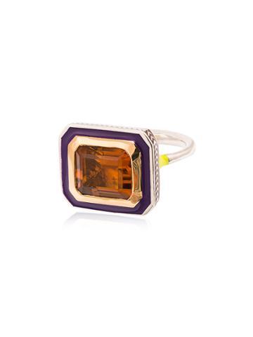 Alice Cicolini Emerald Cut Citrine Ring - Multicolour