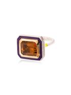Alice Cicolini Emerald Cut Citrine Ring - Multicolour