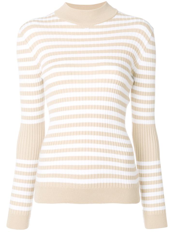 Courrèges Striped Knitted Top - Nude & Neutrals