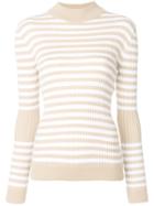 Courrèges Striped Knitted Top - Nude & Neutrals