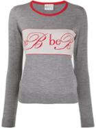 Be Blumarine Logo Embroidered Jumper - Grey