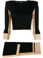 Elisabetta Franchi Cropped Colourblock Jumper - Black