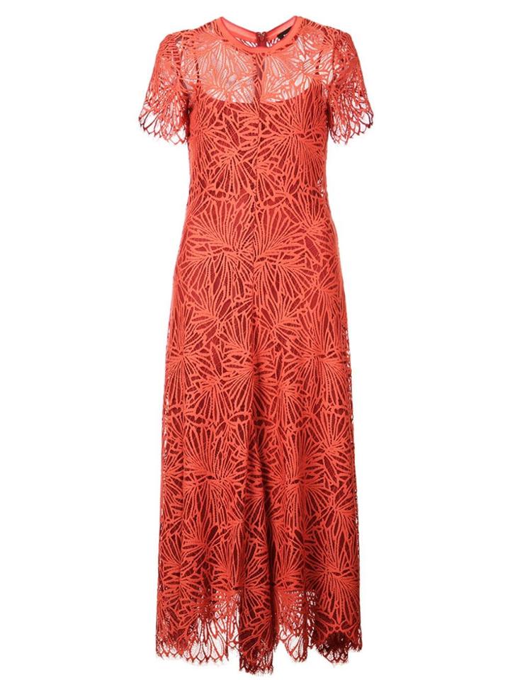 Proenza Schouler Floral Lace Panel Dress - Orange