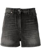 Valentino Vltn Print Denim Shorts - Black