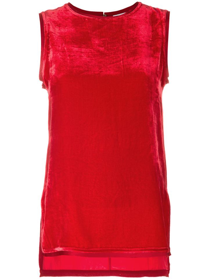 P.a.r.o.s.h. Velvet Sleeveless Top - Red