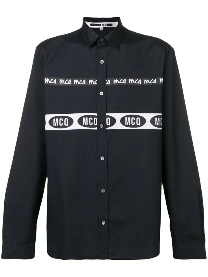 Mcq Alexander Mcqueen Branded Stripe Shirt - Black