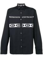 Mcq Alexander Mcqueen Branded Stripe Shirt - Black