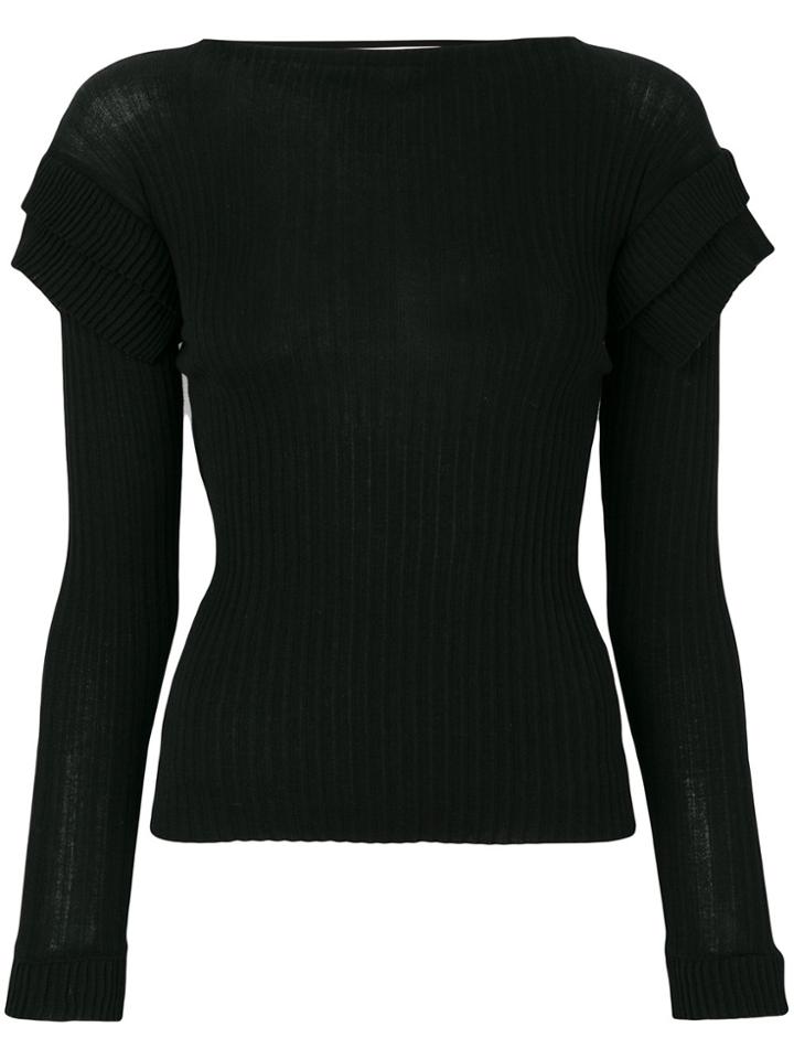 Philosophy Di Lorenzo Serafini Ribbed Double Layered Top - Black