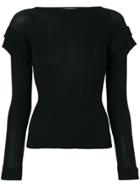 Philosophy Di Lorenzo Serafini Ribbed Double Layered Top - Black