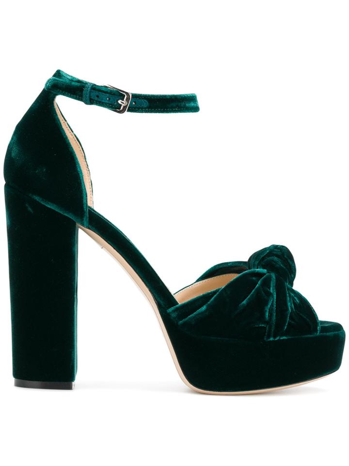 Deimille Knotted Platform Sandals - Green