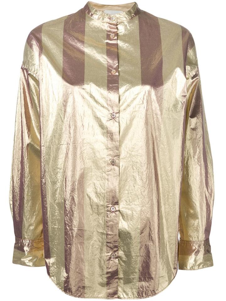 Forte Forte Chic Iridescent Striped Shirt - Gold