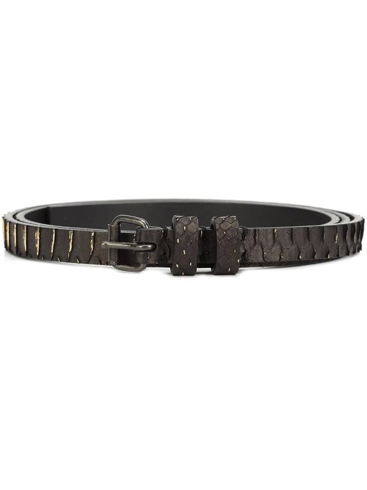 Haider Ackermann Textured Belt, Men's, Size: Large, Black, Calf Leather/leather