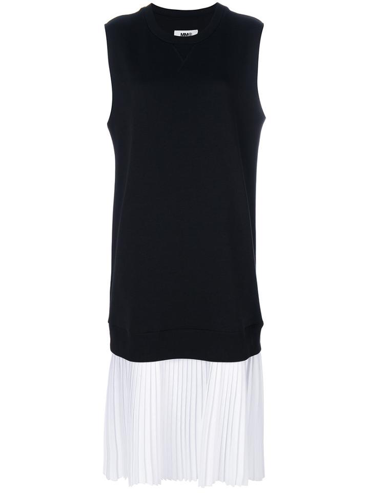 Mm6 Maison Margiela - Sleeveless Sweatshirt Dress - Women - Cotton - M, Black, Cotton