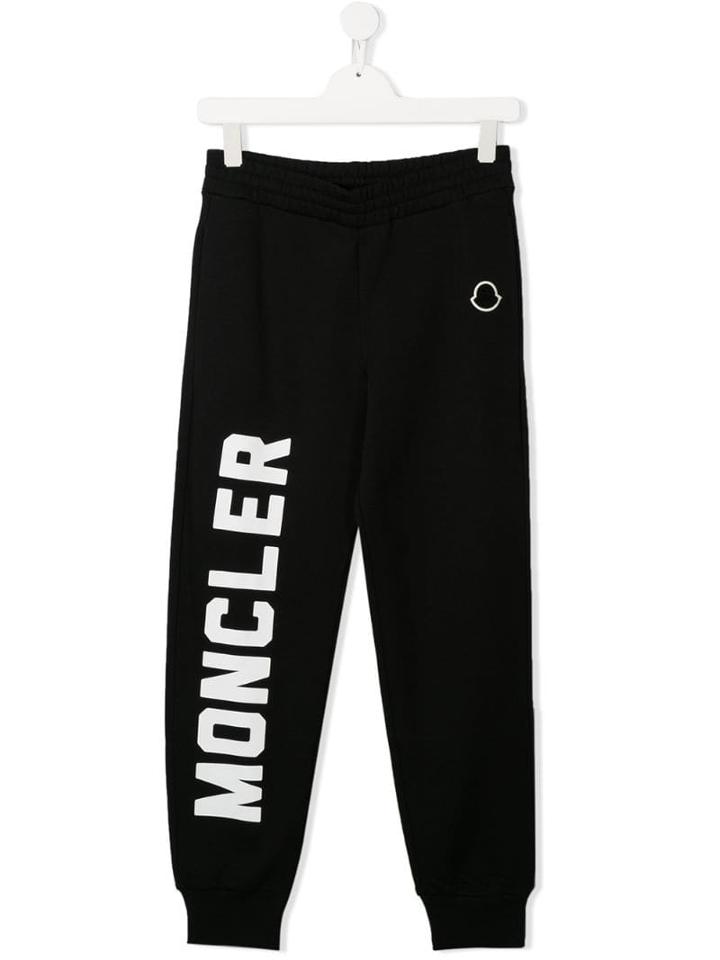 Moncler Kids Logo Print Jogging Bottoms - Black