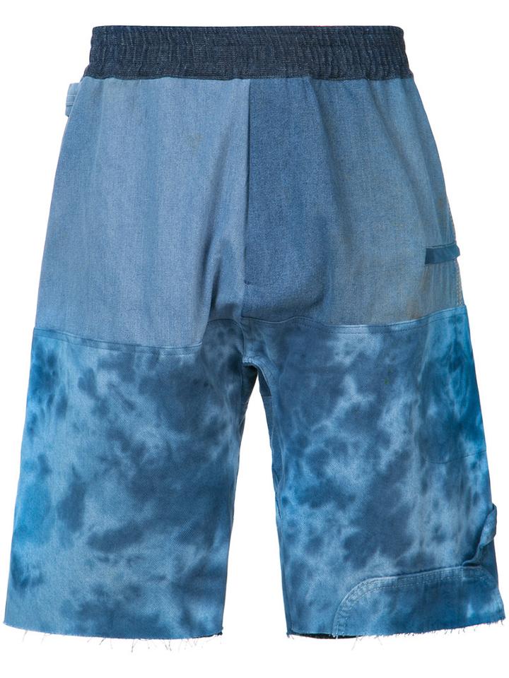 Longjourney - Elasticated Waistband Sweatshorts - Men - Cotton/nylon - M, Blue, Cotton/nylon