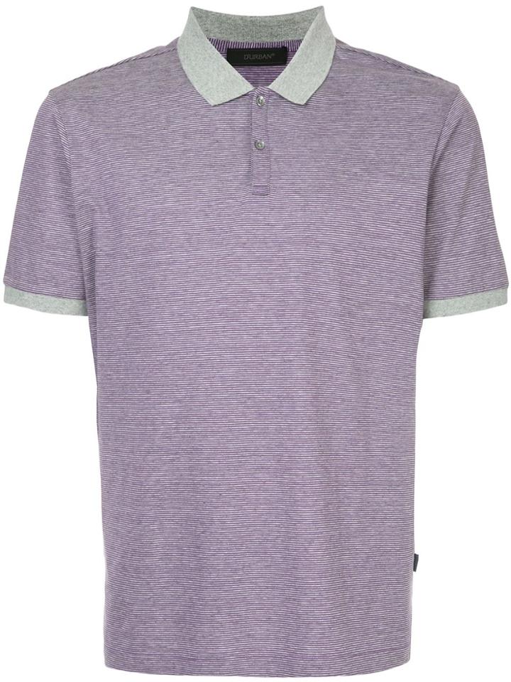 D'urban Contrast Collar Polo Shirt - Pink & Purple