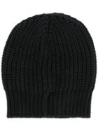 Ma'ry'ya Ribbed Knit Beanie Hat - Black