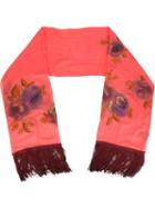 Etro Floral Print Scarf, Women's, Red, Silk/polyamide