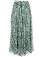 Lee Mathews Floral Pleated Skirt - Green