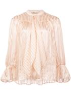 Alice+olivia Danika Striped Blouse - Nude & Neutrals