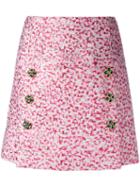 Dolce & Gabbana Jacquard A-line Skirt, Women's, Size: 38, Pink/purple, Polyester/silk/polyamide/silk