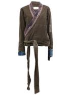 Greg Lauren Wrap Jacket, Women's, Size: 2, Grey, Cotton/wool