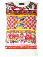 Dolce & Gabbana Mambo Print Tank Top, Women's, Size: 40, Pink, Silk