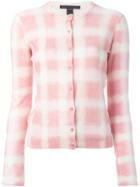 Marc By Marc Jacobs Blurred Check Cardigan, Women's, Size: Large, Pink/purple, Cotton