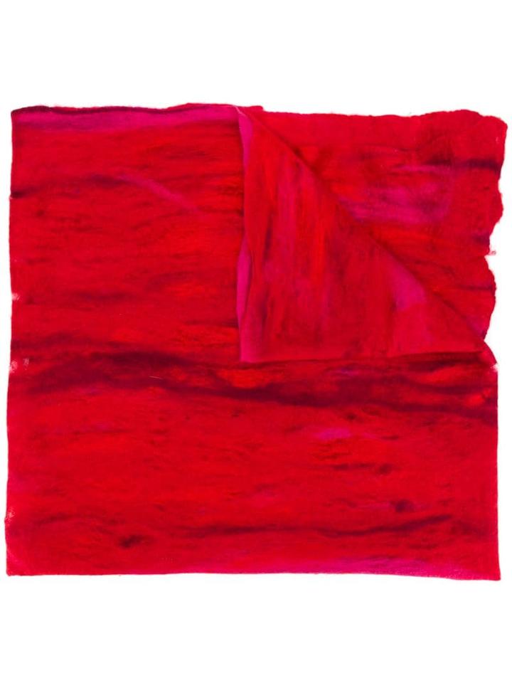 Faliero Sarti Distressed Oversized Scarf - Red