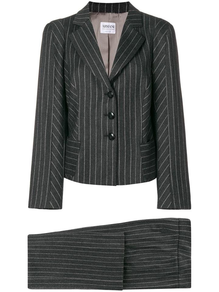 Giorgio Armani Vintage Pinstriped Suit - Grey