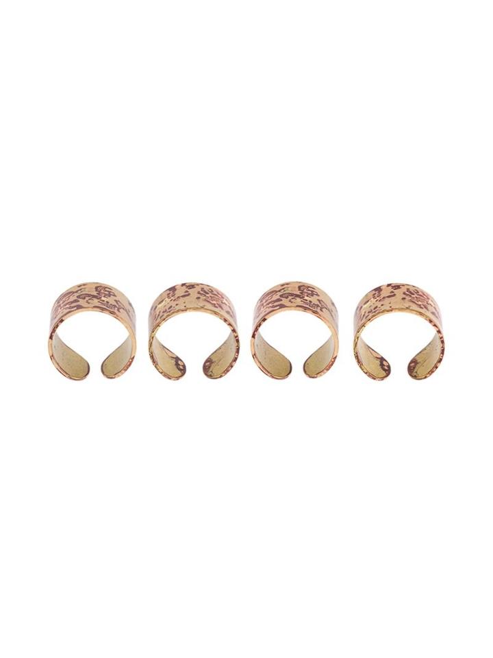 Maison Margiela Set Of Four Rings, Men's, Metallic, Brass
