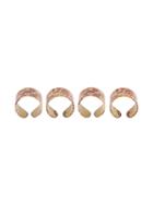 Maison Margiela Set Of Four Rings, Men's, Metallic, Brass