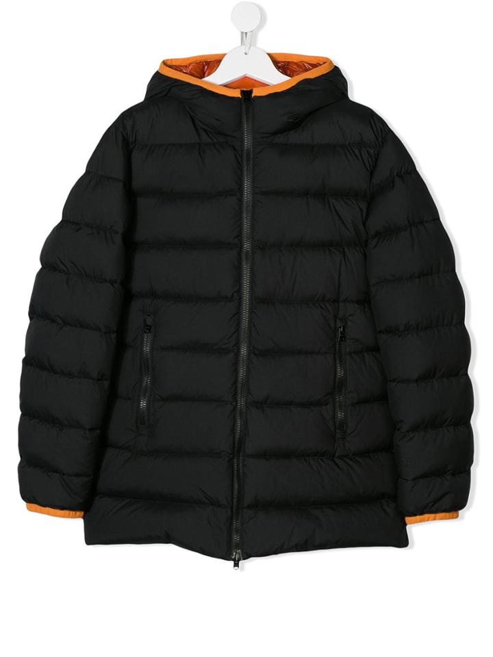 Herno Kids High Neck Padded Coat - Black