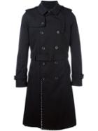 Valentino 'rockstud' Trench Coat, Men's, Size: 52, Black, Cotton/linen/flax/lyocell