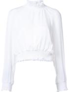 Cinq A Sept Ruffled Blouse, Women's, Size: Large, White, Polyester
