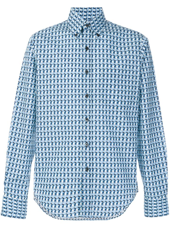 Prada Geometric Print Shirt - Blue