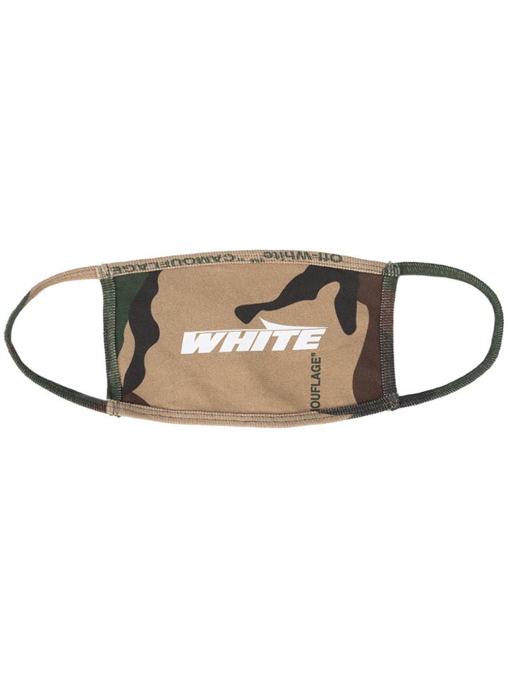 Off-white Camouflage Print Face Mask - Green
