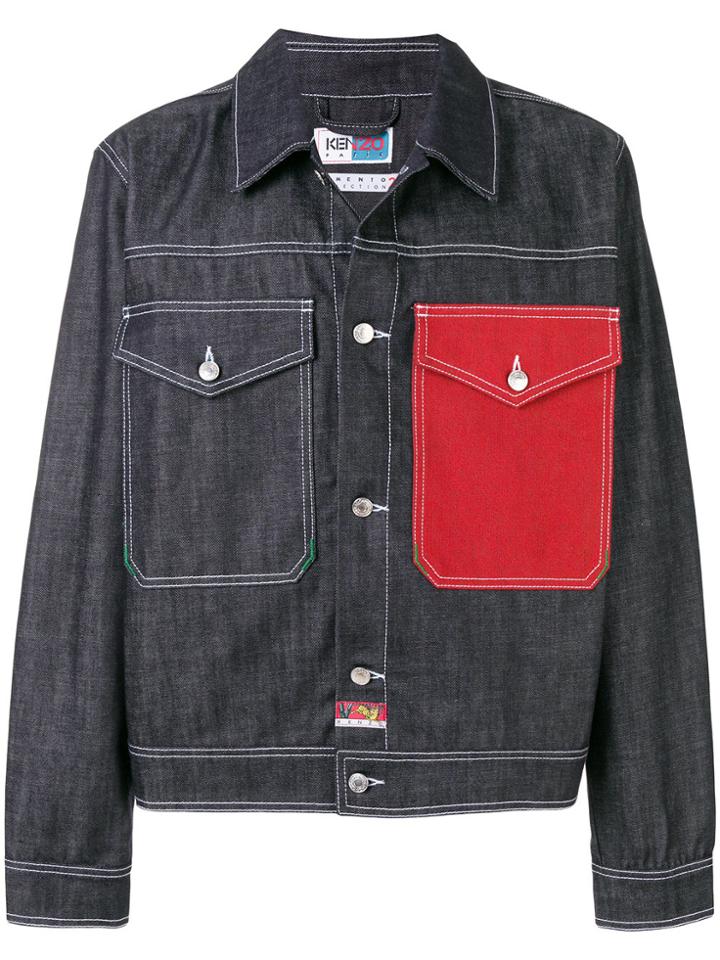 Kenzo Cropped Denim Jacket - Blue