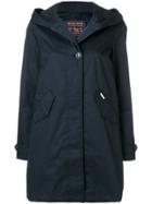 Woolrich Short Hooded Trench Coat - Blue