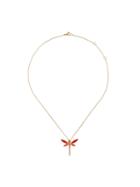 Anapsara Dragonfly Pendant Necklace - Yellow