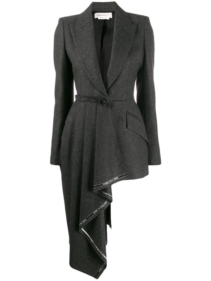 Alexander Mcqueen Asymmetric Hem Jacket - Grey