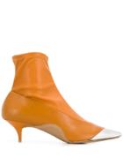 Nº21 Metallic Toe Ankle Boots - Orange