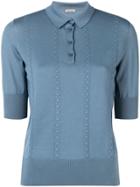 Bottega Veneta Knitted Polo Top - Blue