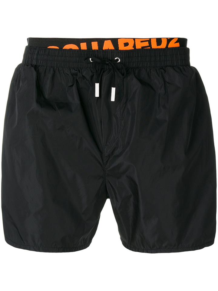 Dsquared2 Logo Waistband Swim Shorts - Black