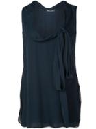 Oscar De La Renta Tie Detail Top - Blue
