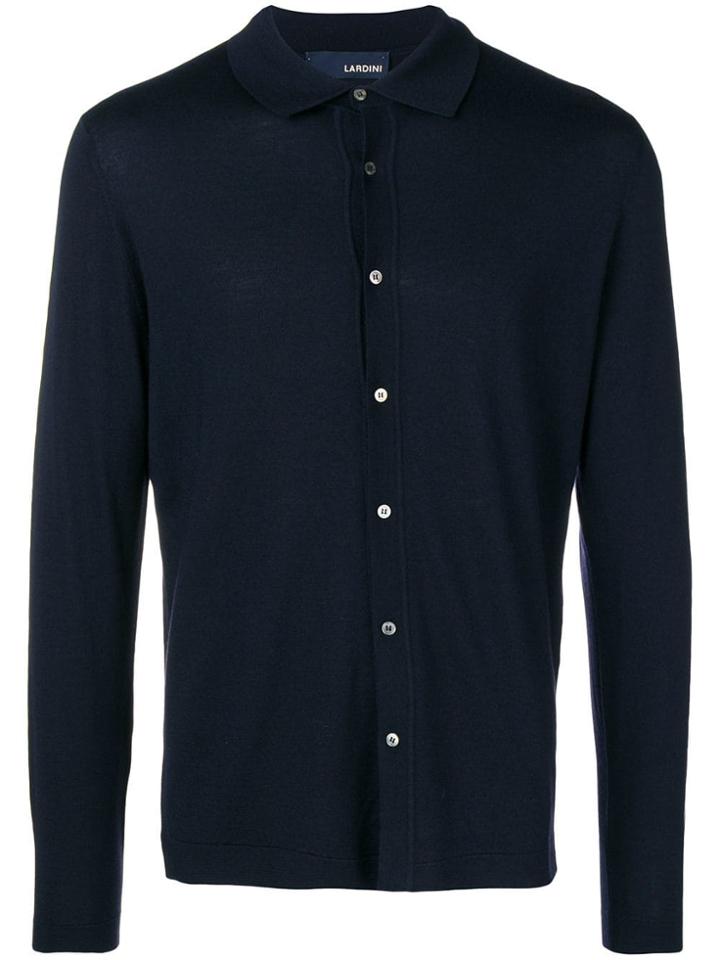 Lardini Buttoned Slim Cardigan - Blue