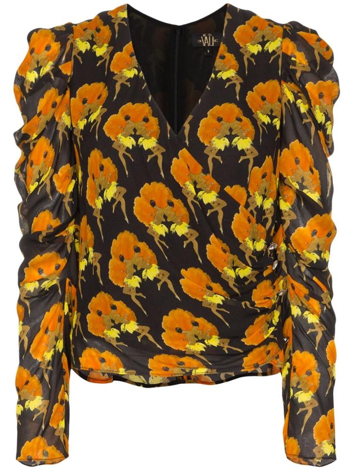 De La Vali Gin Miss Baker Printed Top - Black