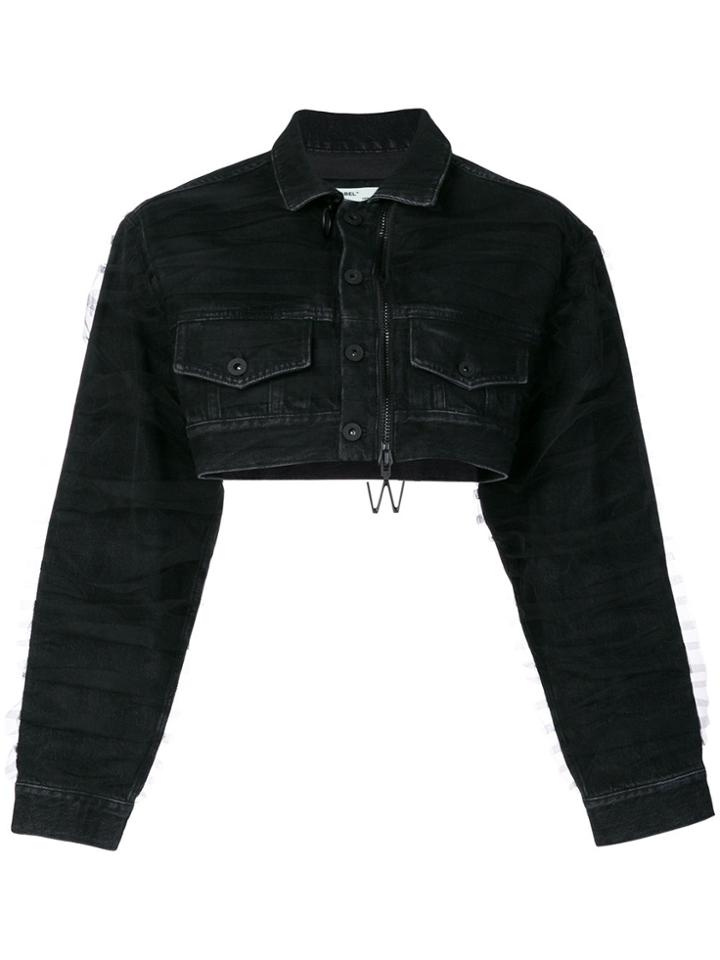 Off-white Cropped Denim Jacket - Black