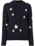 Chinti & Parker Cashmere Star Intarsia Hooded Sweater - Blue