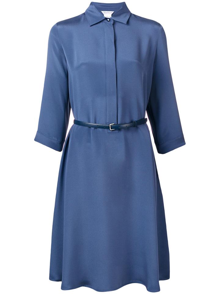 Max Mara Belted Shirt Dress - Blue